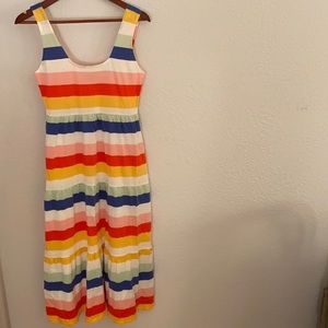 NWT J Crew tiered knit dress rainbow stripes XS